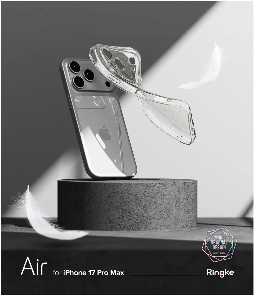 Ringke Air Hoesje iPhone 17 Pro Max - Glitter Transparant