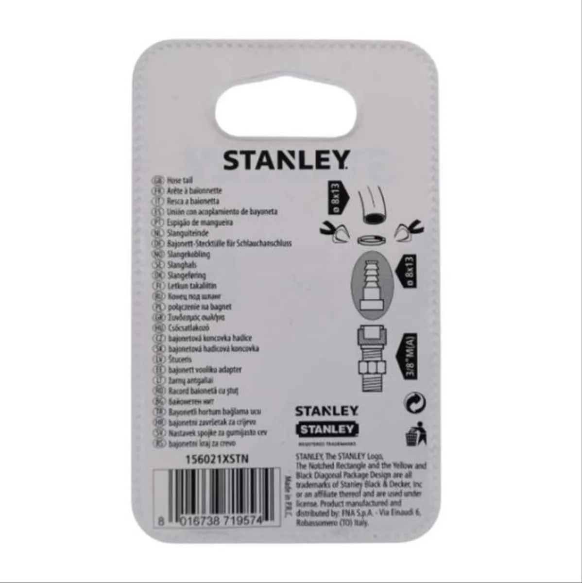 Stanley Slanguiteinde 8x13mm - 4 Stuks