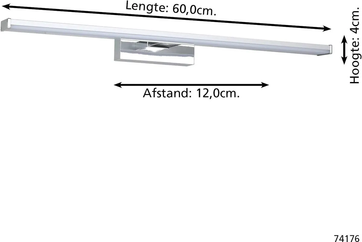EGLO Galenzana-E Spiegellamp - Badkamer - LED - 60 cm - Chroom/Zilver/Wit