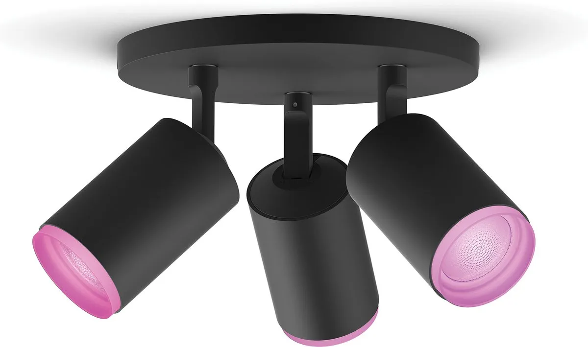 Philips Hue Fugato Opbouwspot 3-spots - Zwart