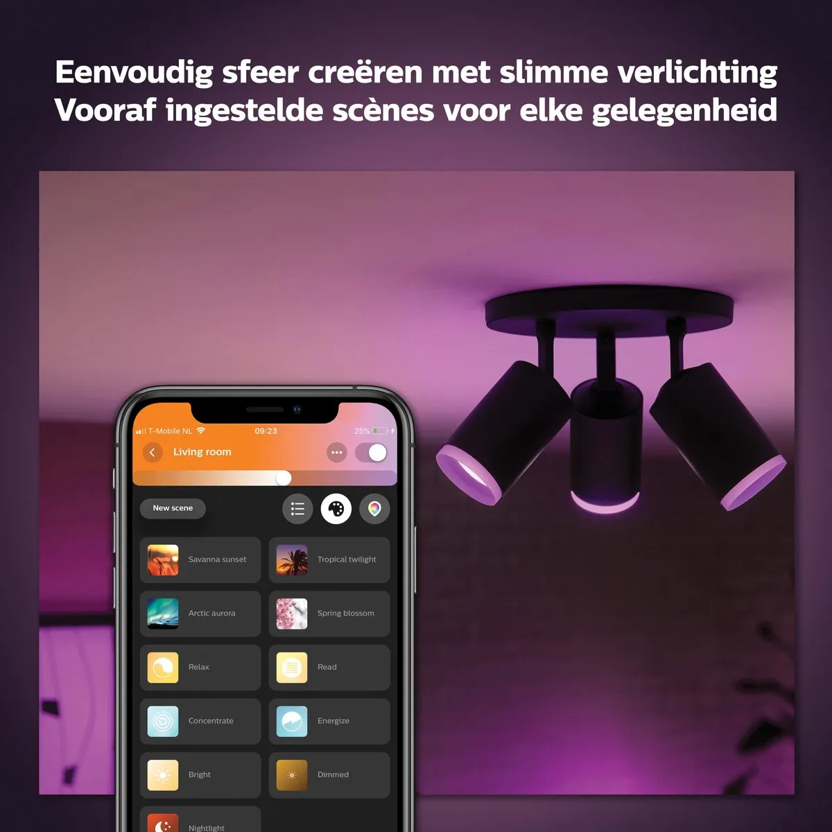 Philips Hue Fugato Opbouwspot 3-spots - Zwart