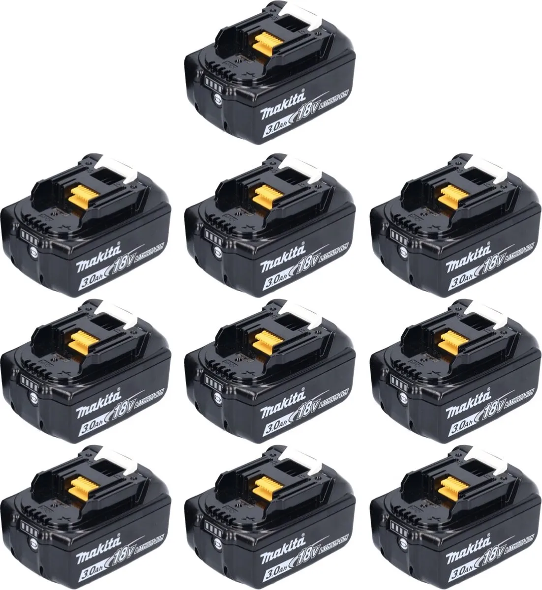 Makita BL1830B Accu 18V 3000mAh - 10 Stuks (197599-5)