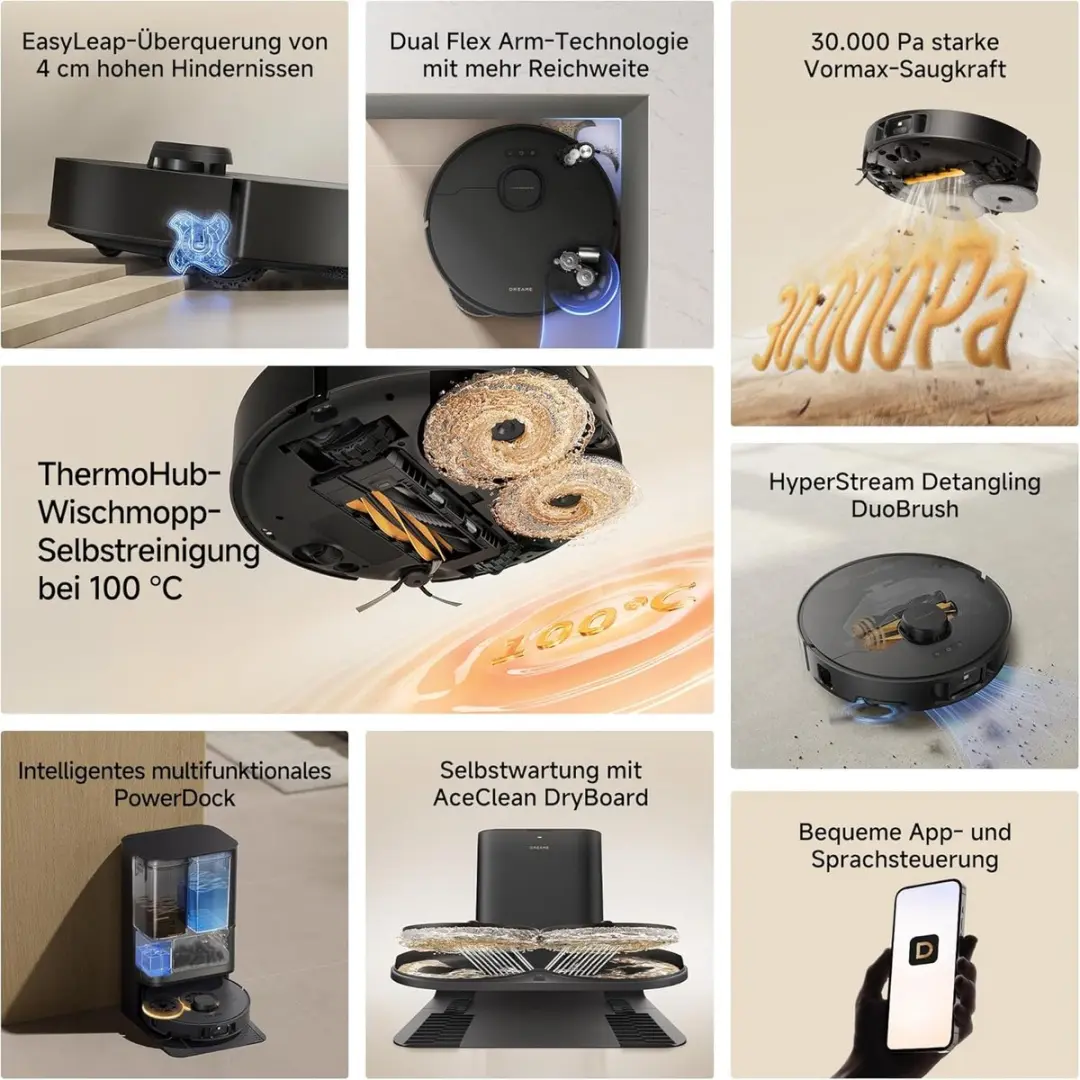 Dreame L50s Pro Ultra Robotstofzuiger - 30.000 Pa - Zwart