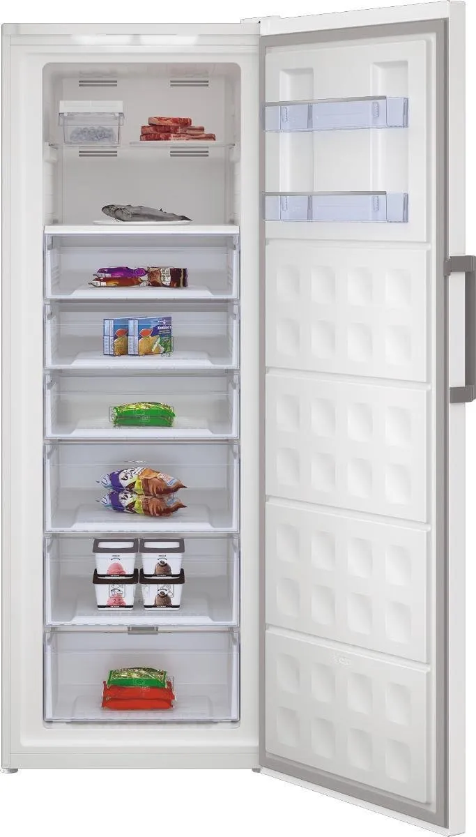 Beko RFNE448E35W Vrieskast 404L - 8 Vakken - 24kg Invriescapaciteit - Wit