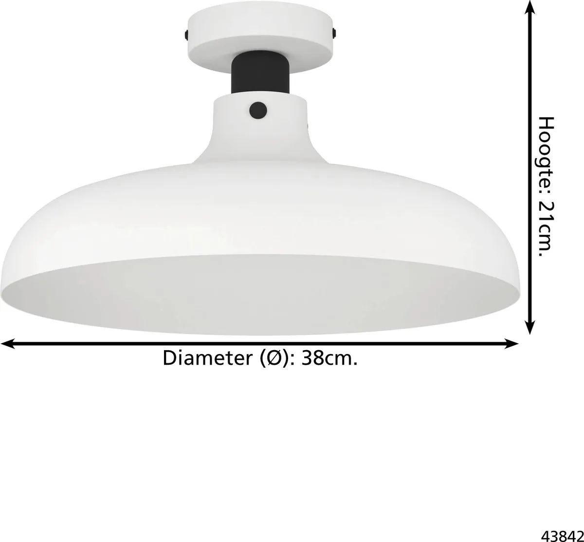 Eglo Matlock Plafondlamp Ø38cm - Grijs/Zwart