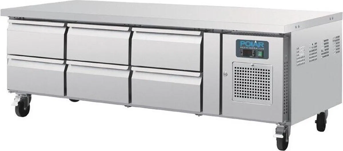 Polar Gekoelde Onderkast 6 Laden - GN 1/1 - 317L - Geforceerd DA465 - Horeca & Professioneel