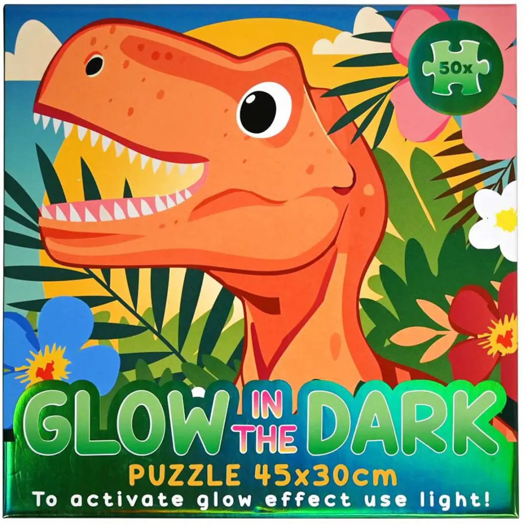 Johntoy Jungle Dieren Glow-in-the-Dark Puzzel 50 Stuks - Meerkleurig