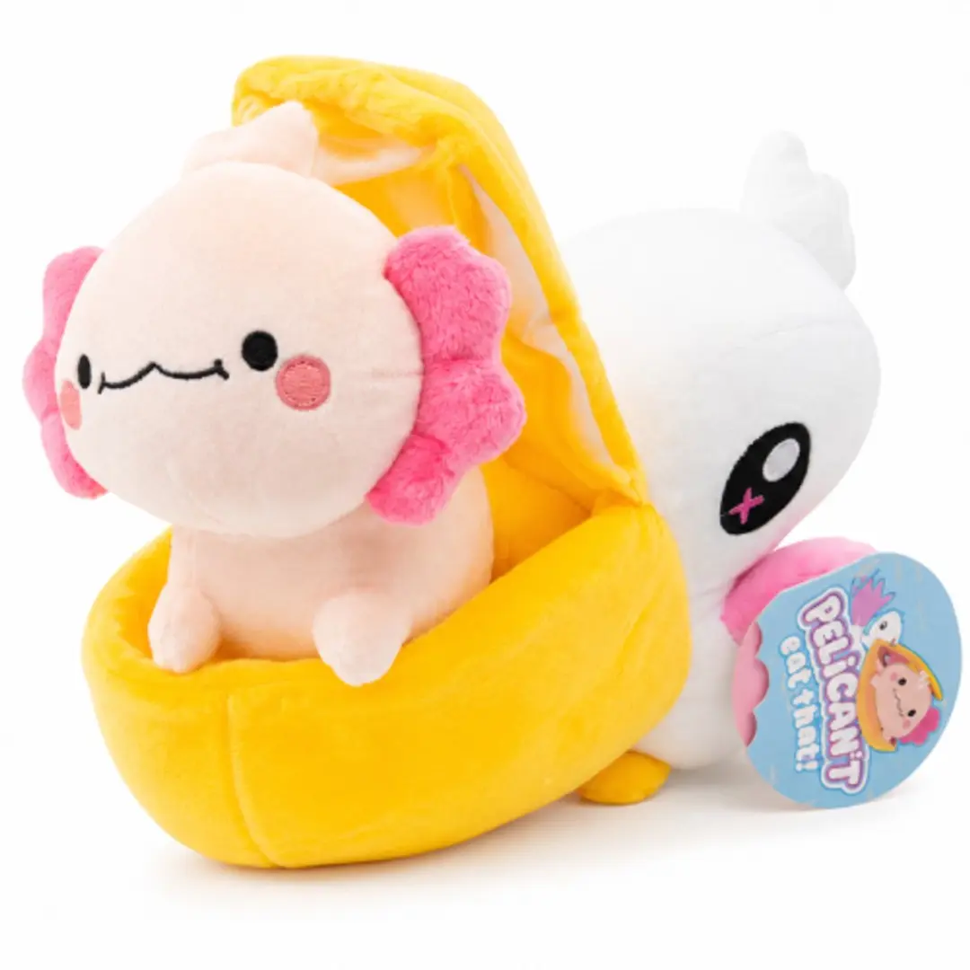 Topknuffels Pelikaan met Axolotl Pluche 25cm