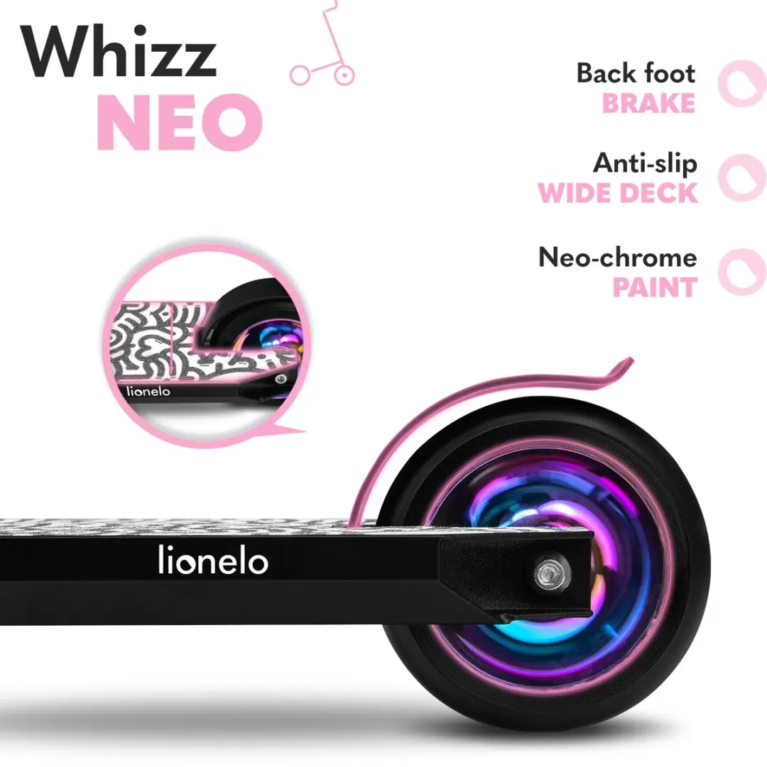 Lionelo Whizz Neo Freestyle Step Fietshelm - 3,6 kg - Zwart/Paars/Roz