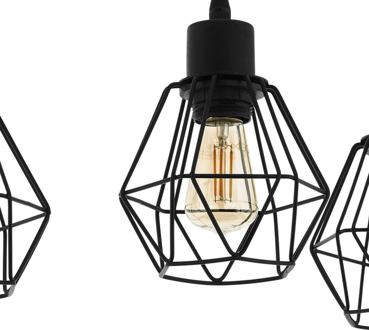 Eglo Townshend 5 Plafondlamp E27 - 55cm - Zwart/Bruin