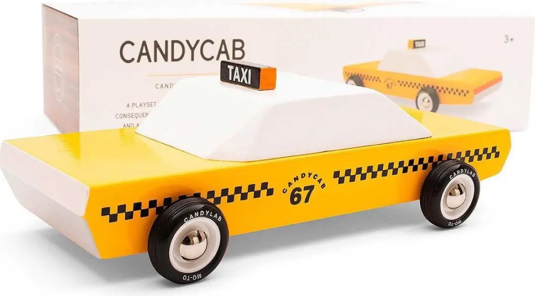 Candylab Toys CandyCab Houten Design Auto Geel