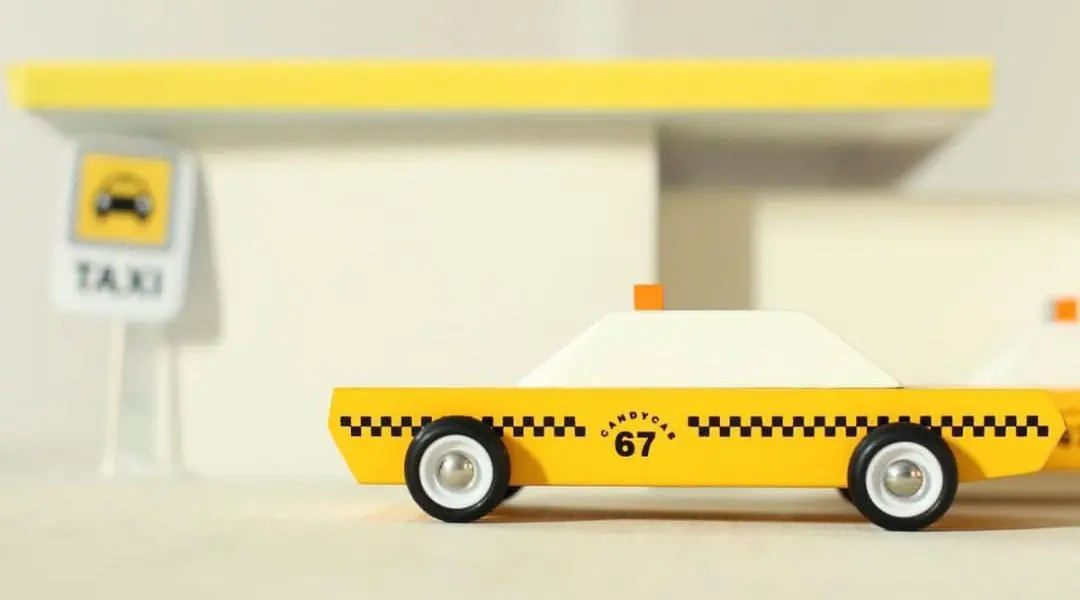 Candylab Toys CandyCab Houten Design Auto Geel