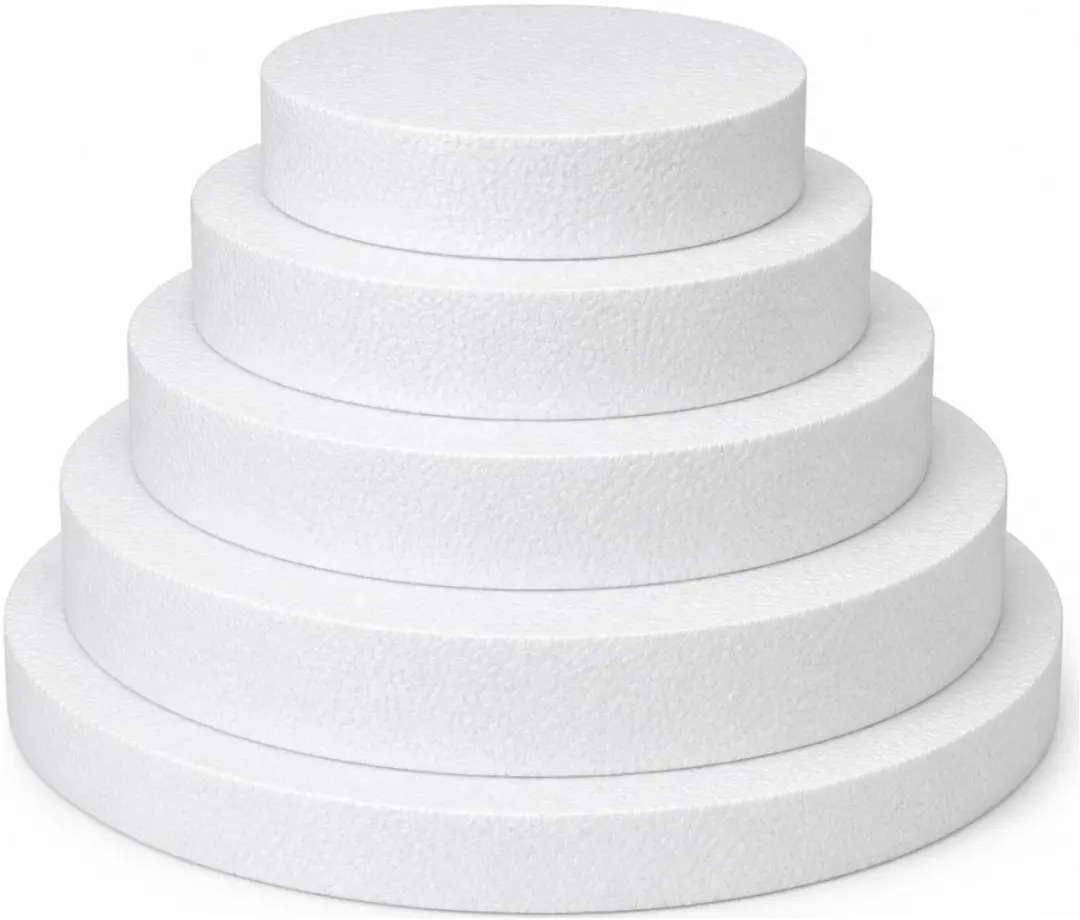 Bellatio Design Piepschuim Cirkels D45 x 4cm - 2 Stuks
