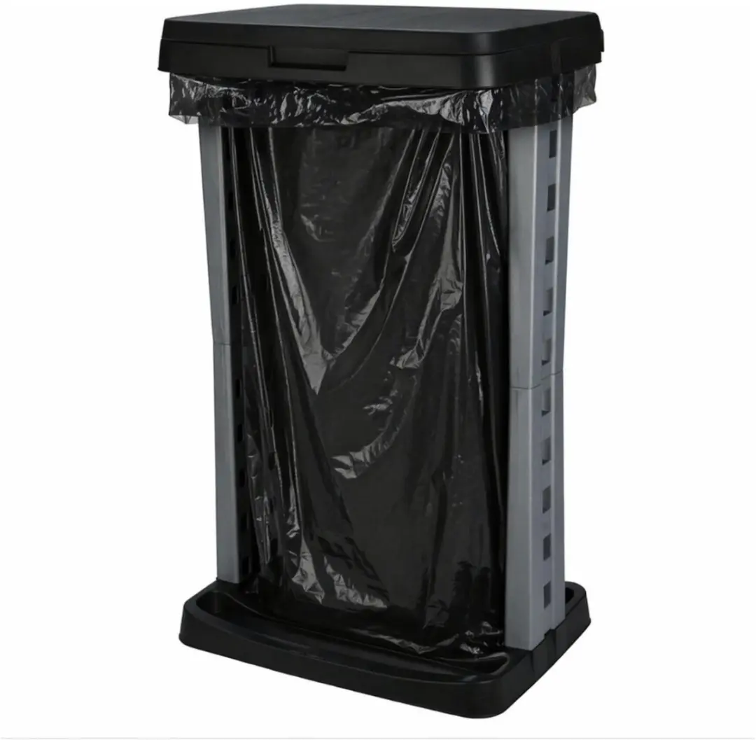 Excellent Houseware Vuilniszakhouder 60L - 2 Stuks - Antraciet
