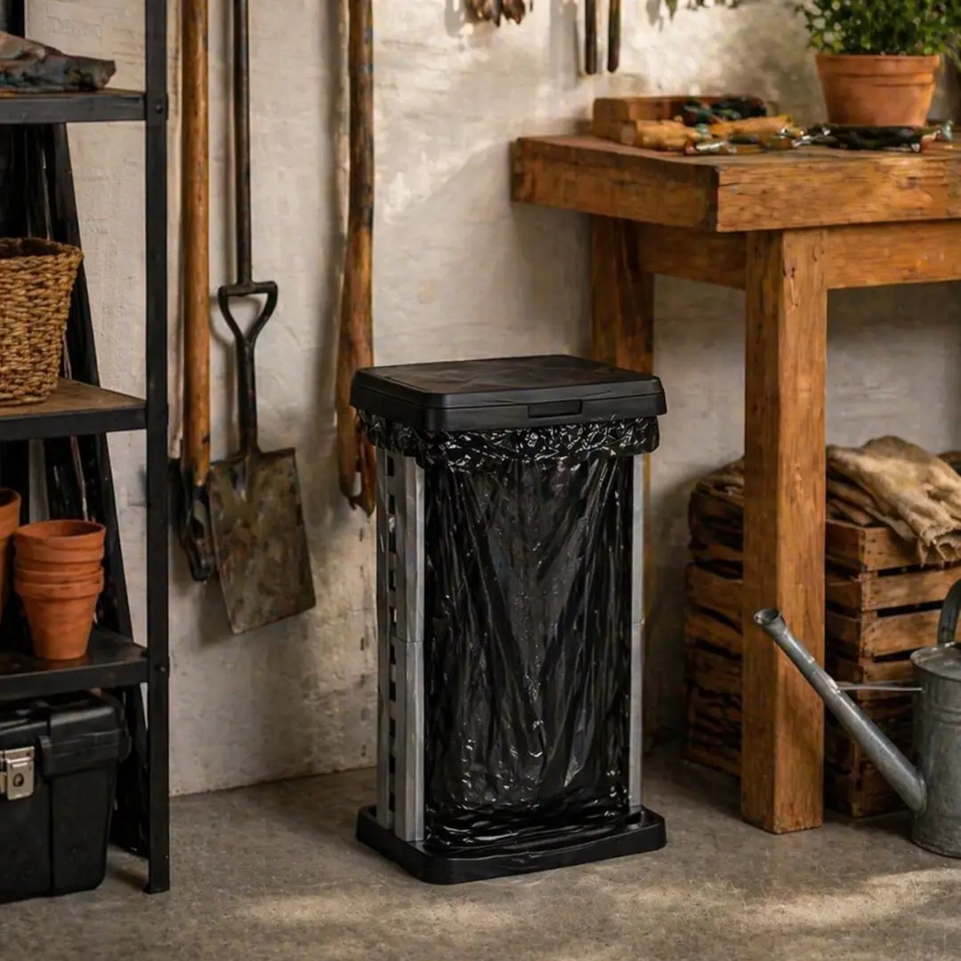 Excellent Houseware Vuilniszakhouder 60L - 2 Stuks - Antraciet