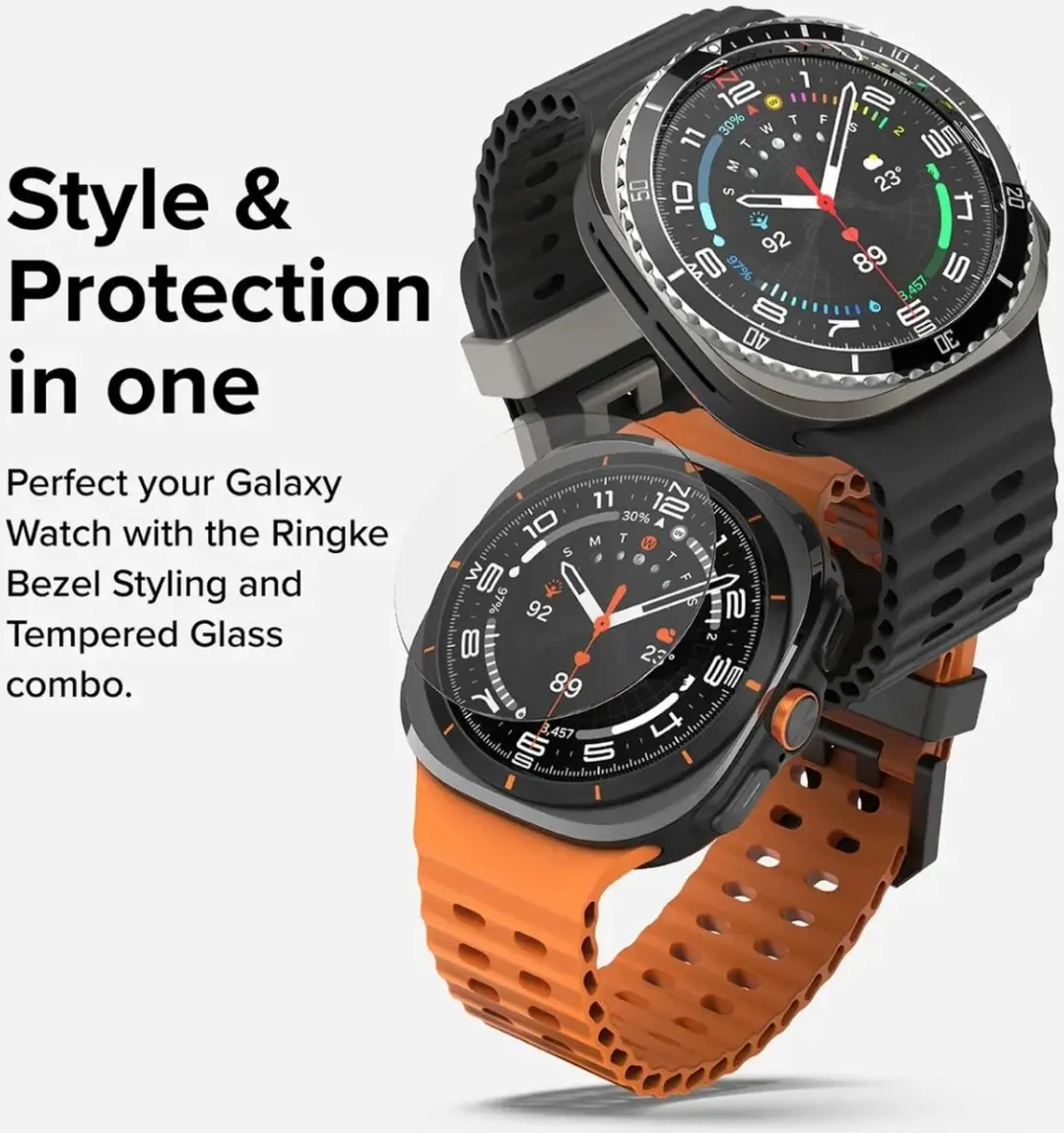 Ringke Bezel Styling + Tempered Glass Samsung Galaxy Watch Ultra 47mm - Zwart