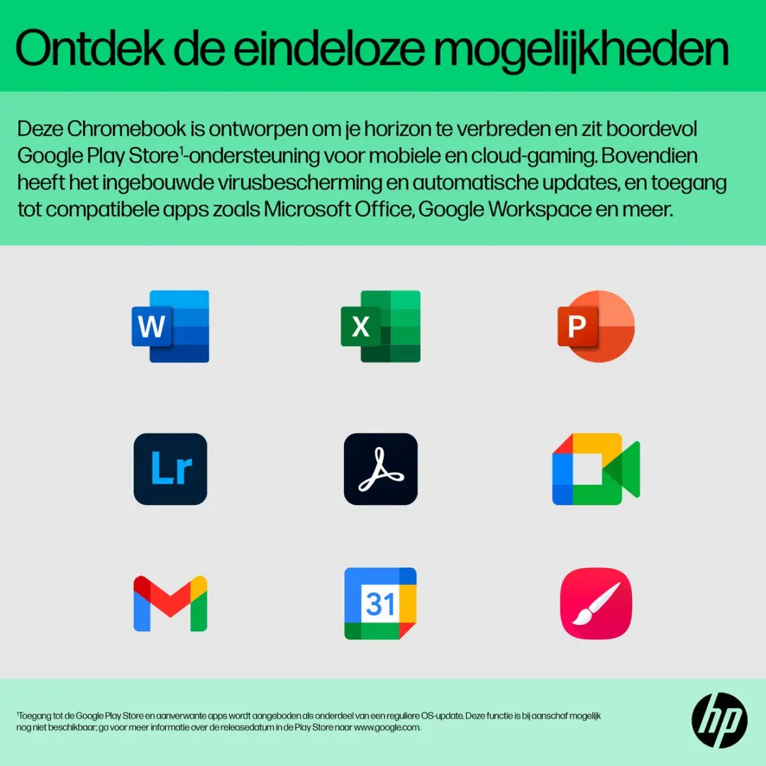 HP Chromebook 15a-nb0910nd - 15,6" Full HD - 4GB RAM - 128GB UFS - Zilver