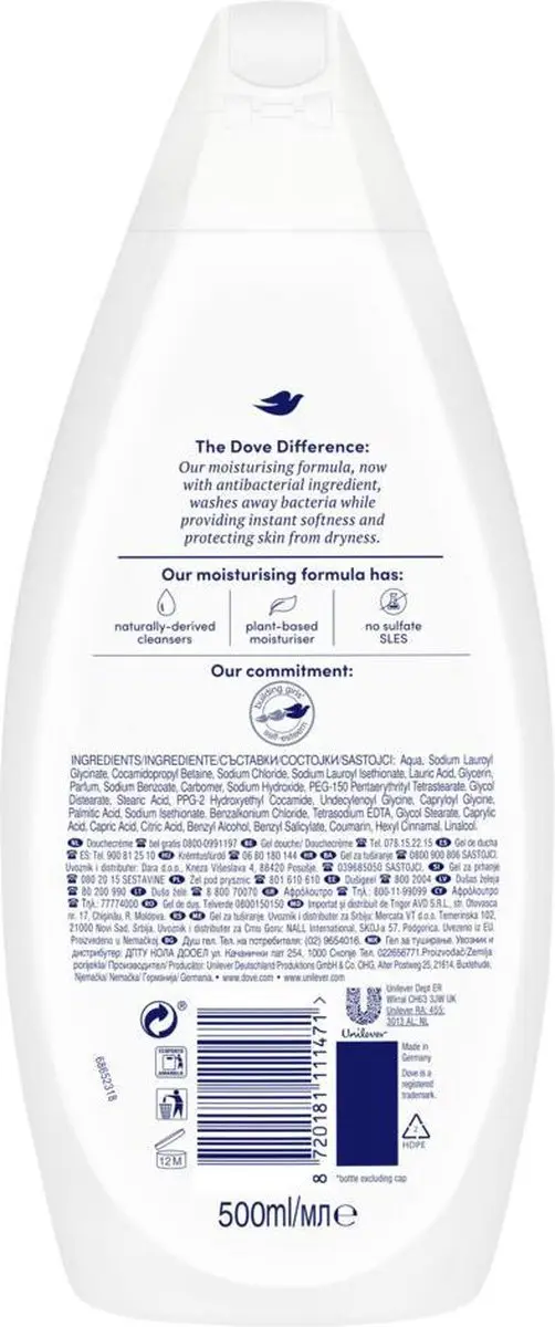 Dove Douchegel Protecting Care 500ml - afbeelding 2 van 5