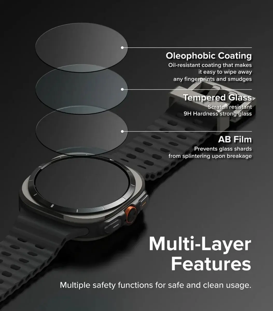 Ringke Bezel Styling + Tempered Glass Samsung Galaxy Watch Ultra 47mm - Zwart