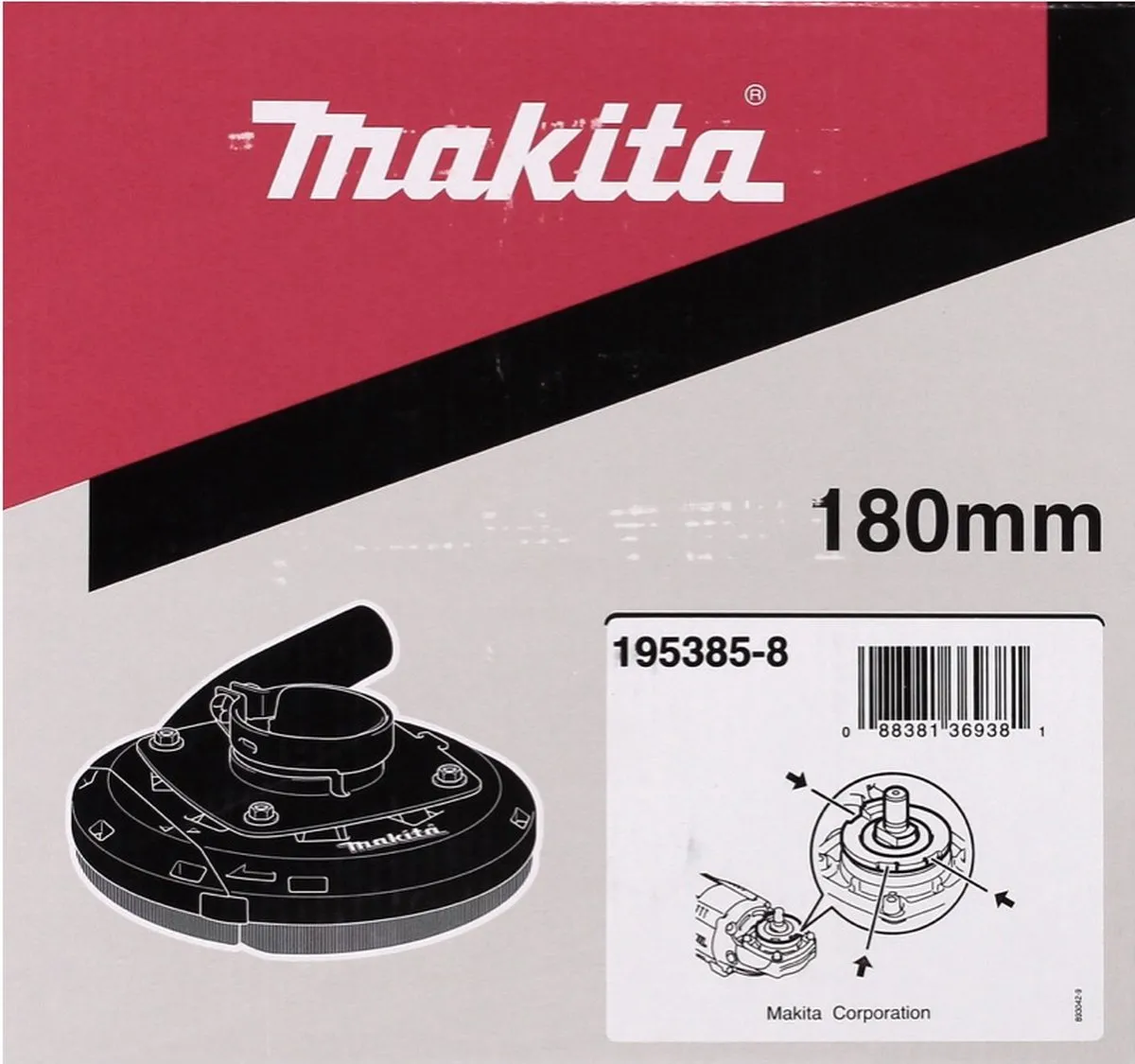 Makita 195385-8 Afzuigkap 180mm voor haakse slijper - afbeelding 6 van 6