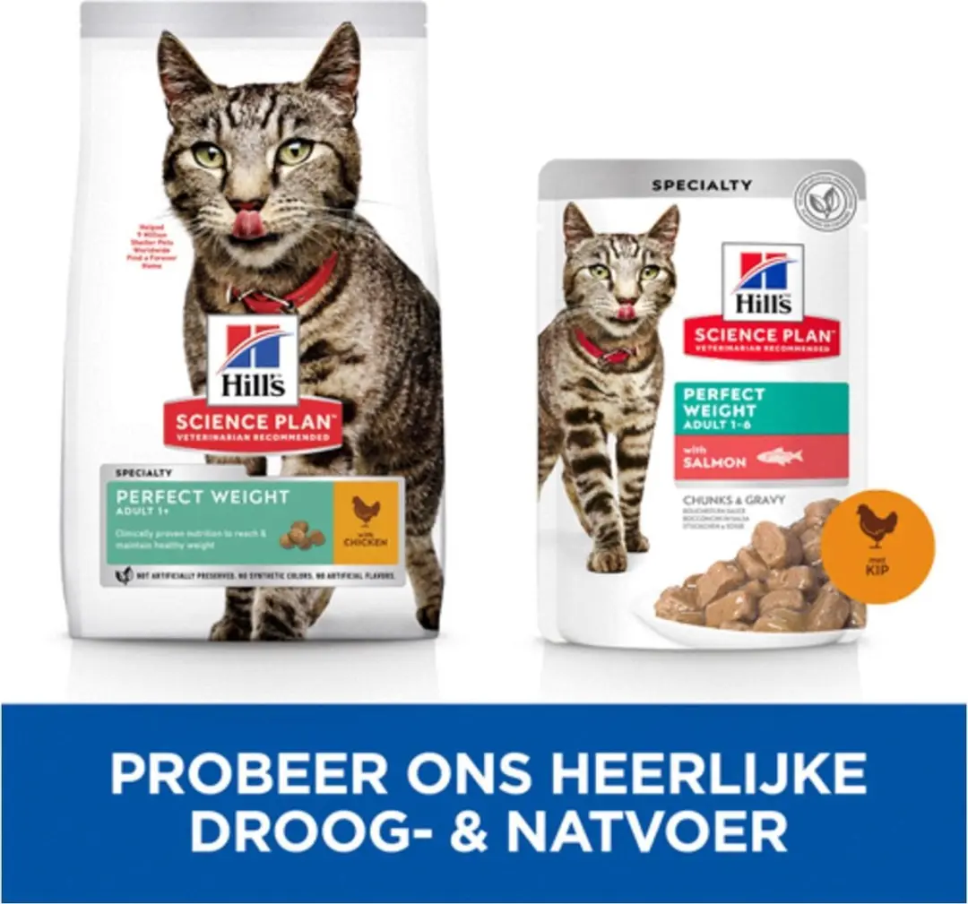 Hill's Feline Adult Perfect Weight Kip Kattenvoer 7kg
