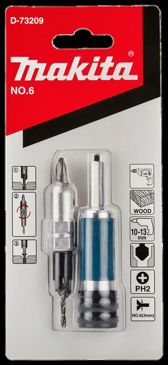 Makita Quad Driver PH2 Nr6 M3 Boor- en bithouder