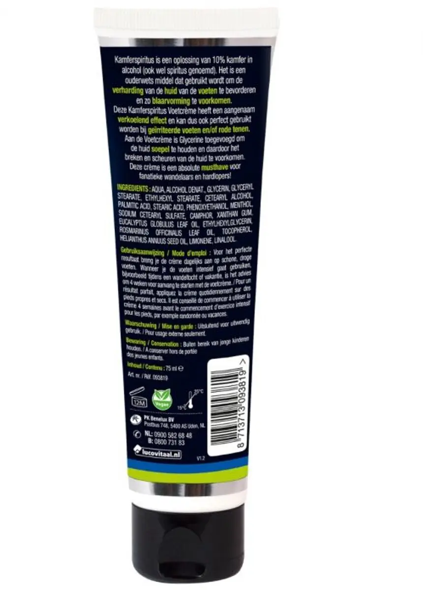 Lucovitaal Voetcrème Kamfer Spiritus 75ml