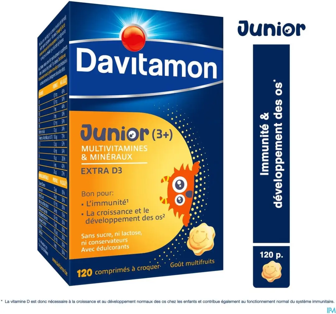 Davitamon Junior Multivruchten Kauwtabletten 120 Stuks