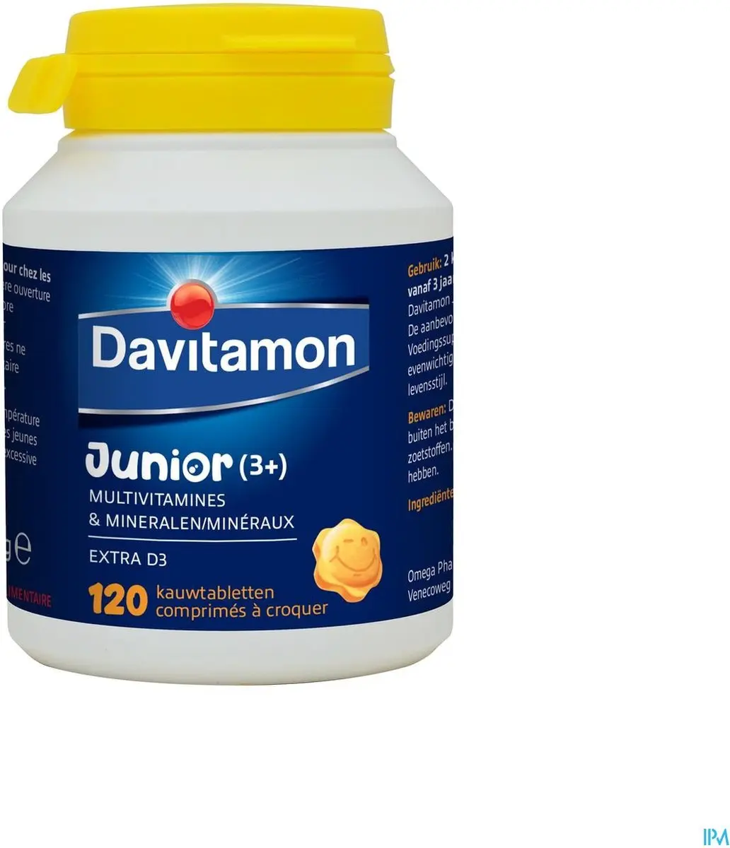 Davitamon Junior Multivruchten Kauwtabletten 120 Stuks