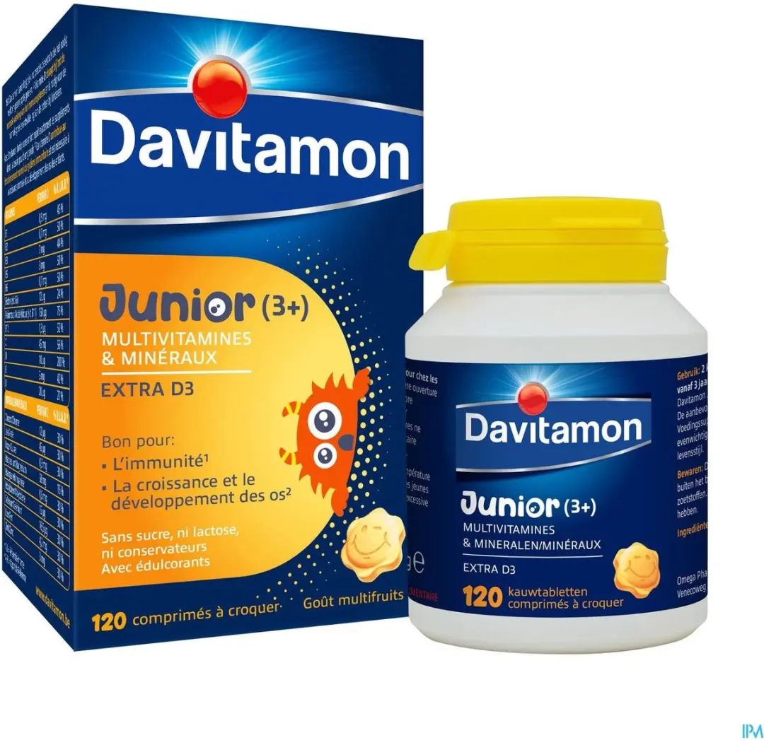 Davitamon Junior Multivruchten Kauwtabletten 120 Stuks
