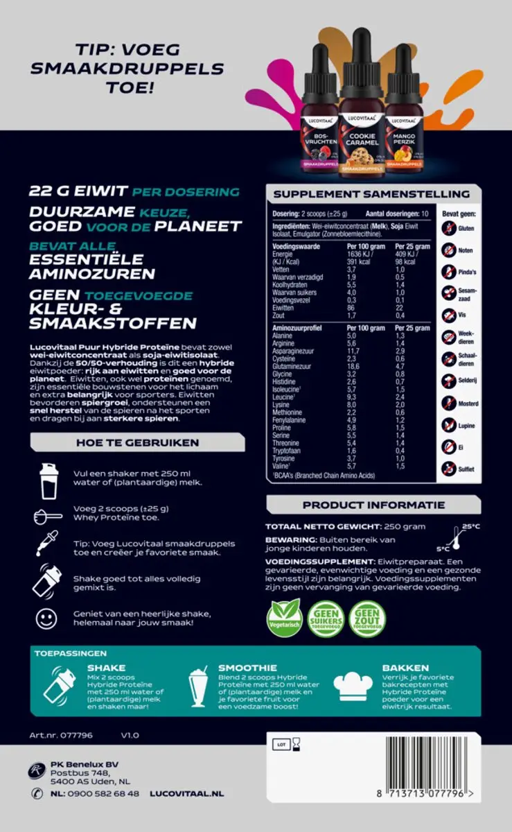 Lucovitaal Proteïne Hybride Puur 250g