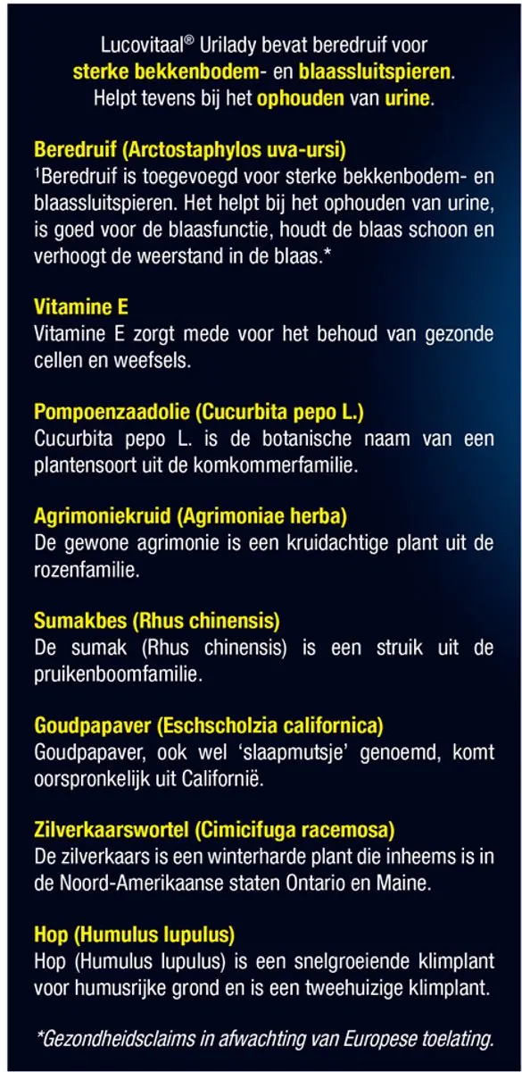 Lucovitaal Urilady 180g - 3x60 Capsules