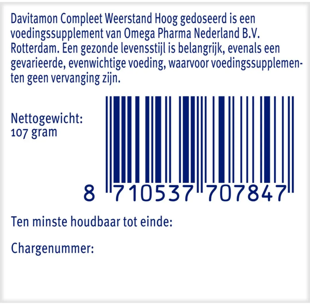 Davitamon Compleet Weerstand Hoog Gedoseerd - 300g