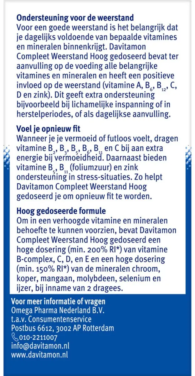 Davitamon Compleet Weerstand Hoog Gedoseerd - 300g
