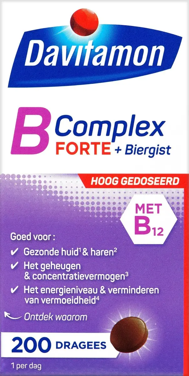 Davitamon Vitamine B-Complex met B12 + Biotine 200 Tabletten