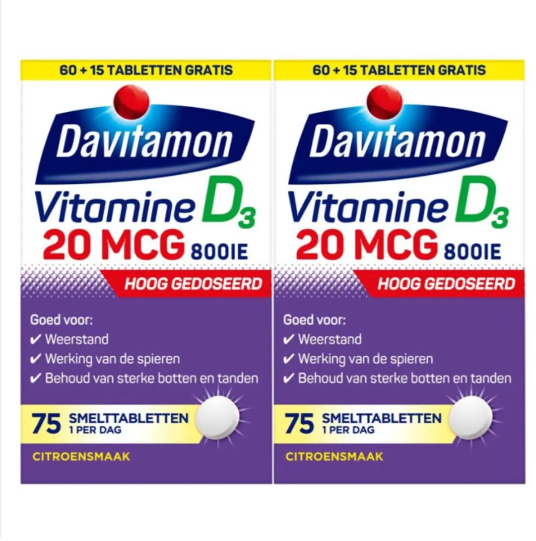 Davitamon Vitamine D3 20mcg Hooggedoseerd - 150 Smelttabletten
