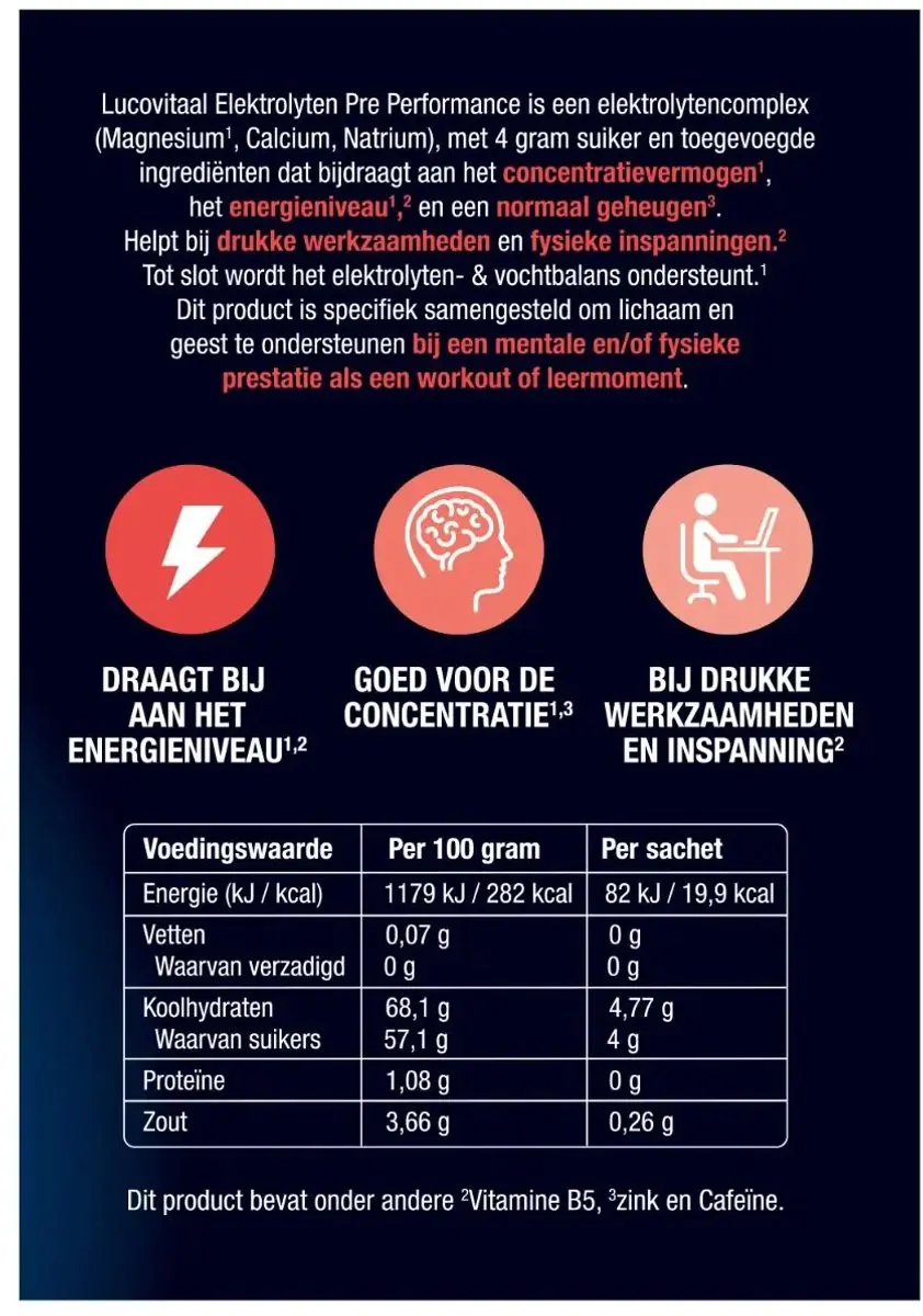 Lucovitaal Elektrolyten Pre Performance - 10 Sachets