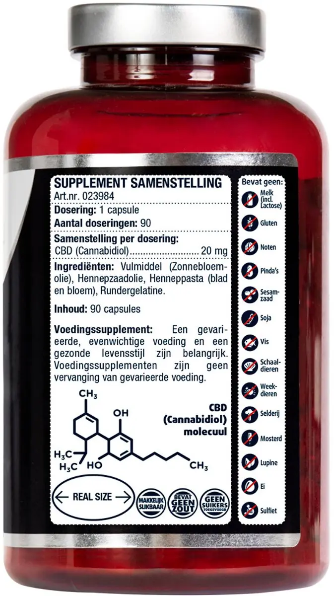 Lucovitaal CBD Cannabidiol 20mg - 180 Capsules