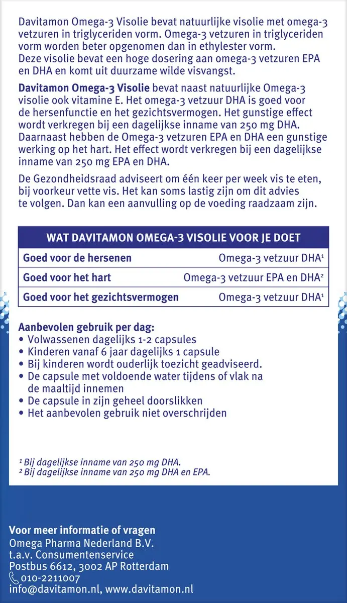 Davitamon Omega 3 Visolie 60 Capsules