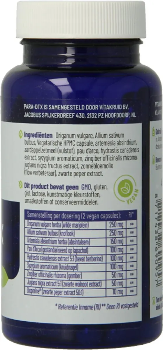 Vitakruid PARA-DTX 60 Vegicaps - 60 Stuks