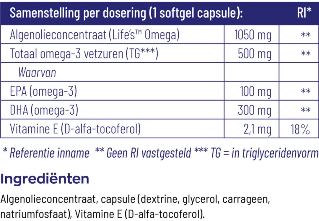 Vitakruid Omega 3 1000 TG Vegan - 2x60 Softgels