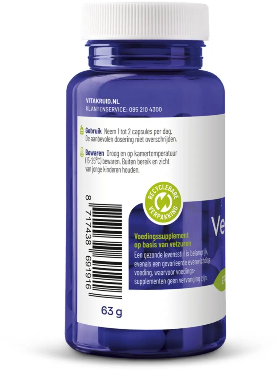 Vitakruid Omega 3 1000 TG Vegan - 2x60 Softgels - afbeelding 6 van 6