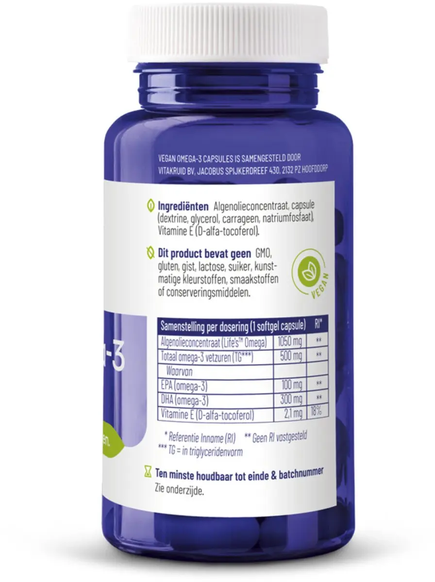 Vitakruid Omega 3 1000 TG Vegan - 2x60 Softgels