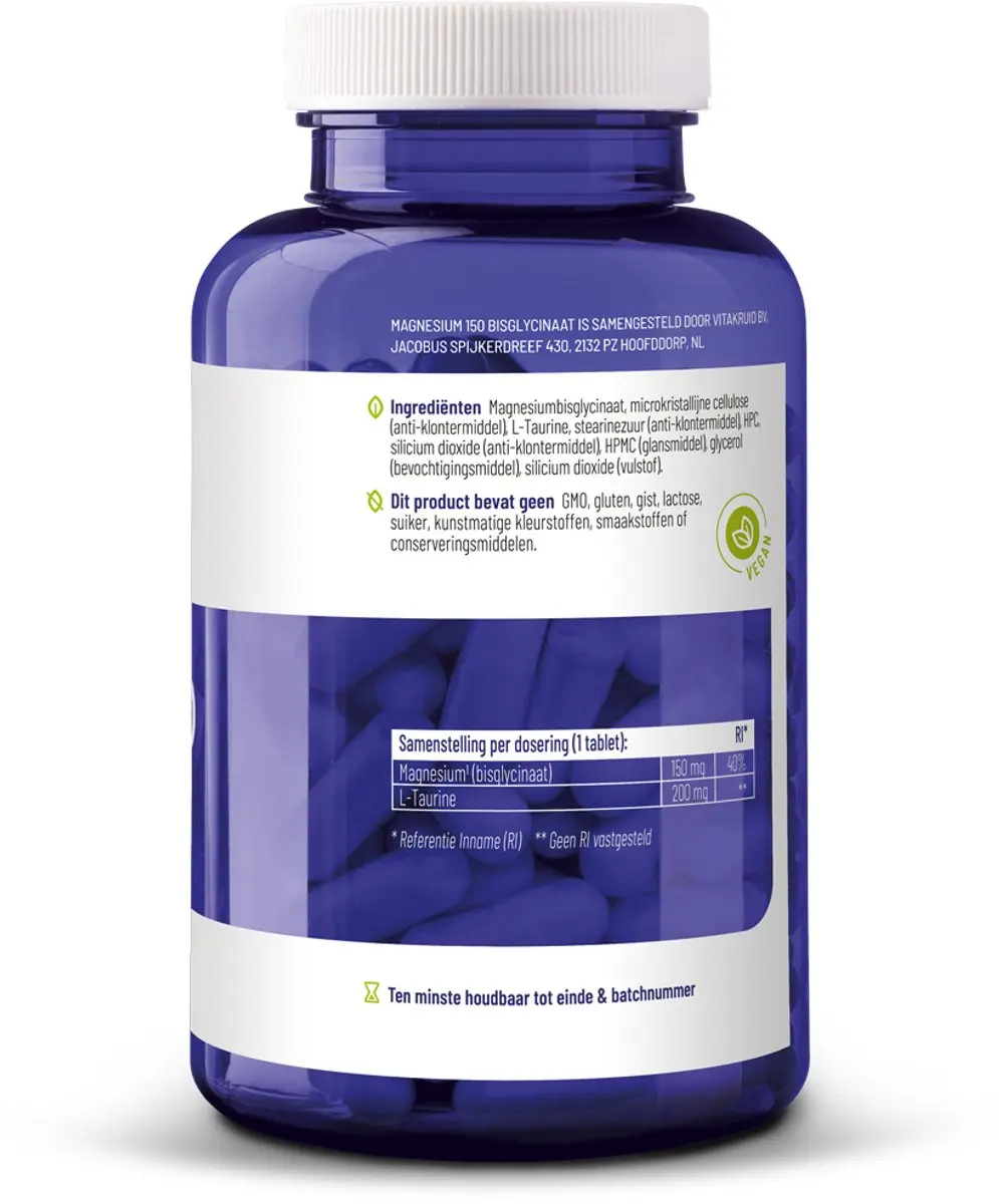 Vitakruid Magnesium 150 Bisglycinaat 120 Tabletten