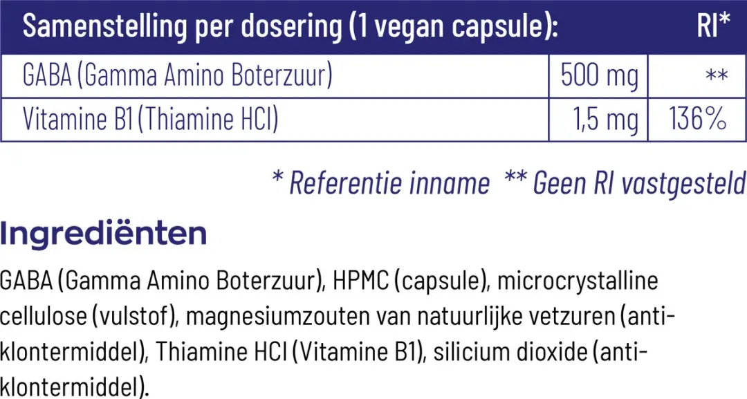Vitakruid GABA met Vitamine B1 - 90 Stuks