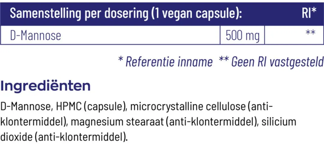 Vitakruid D-Mannose 500 - 180 Vegancapsules