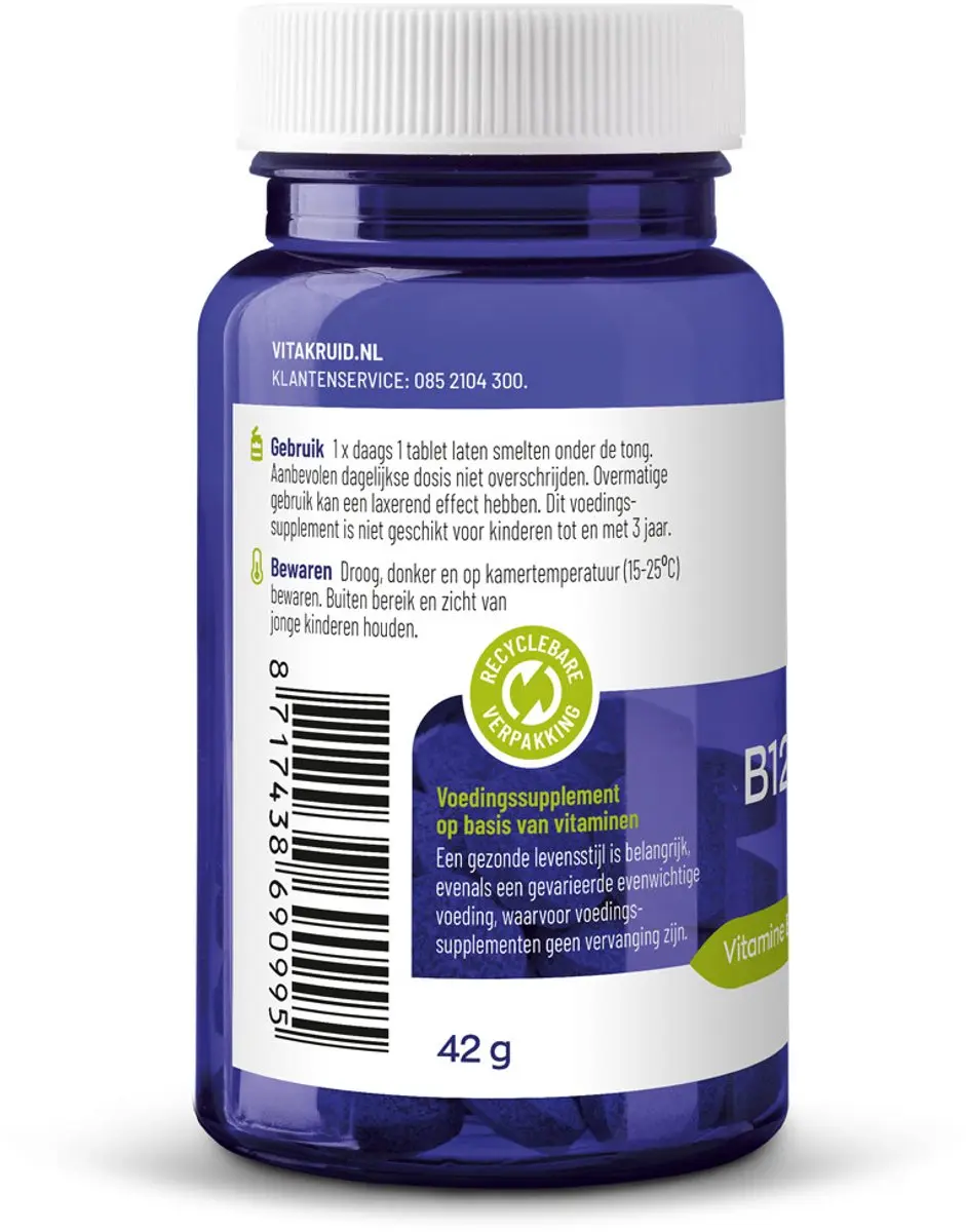 Vitakruid B12 Combi 6000 met folaat en P-5-P - 240 tabletten