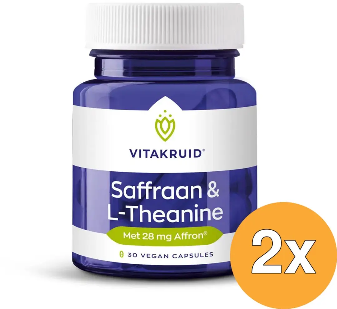 Vitakruid Saffraan & L-Theanine 60 Vegancapsules - 2x30