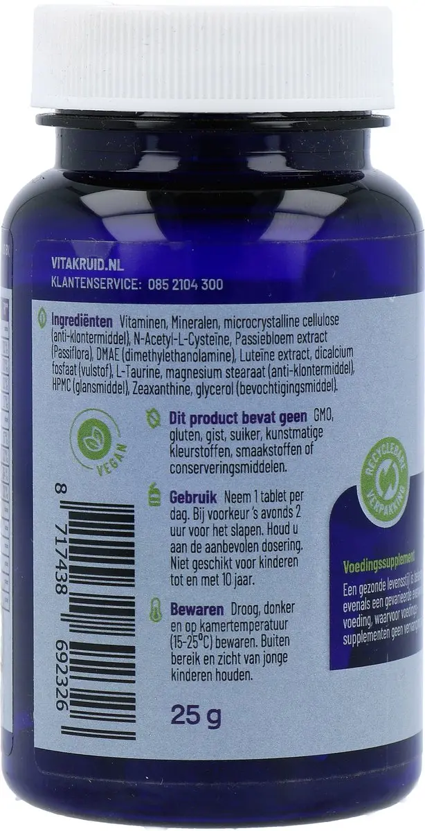 Vitakruid Multi Nacht Man 50+ 30 Tabletten - 100% Vegan - afbeelding 6 van 6