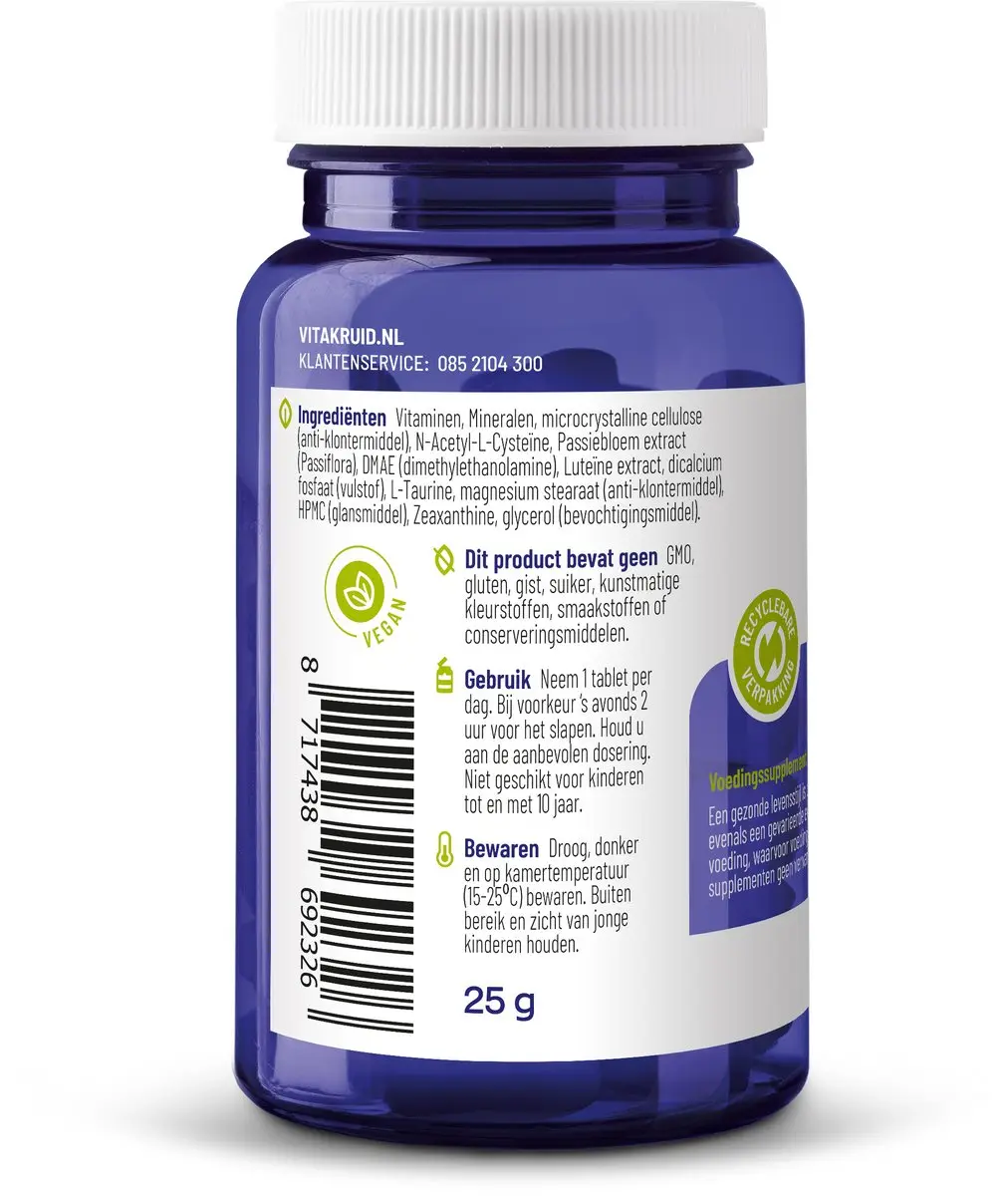 Vitakruid Multi Nacht Man 50+ 30 Tabletten - 100% Vegan